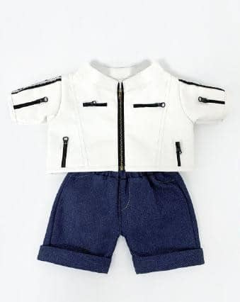 Blouson motard blanc