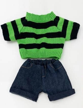 Pull rayé & short en jean